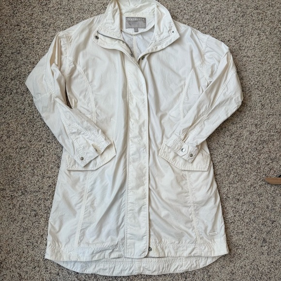 Athleta White Cotton Long Sleeve Mock Neck Full Zip Vista Windbreaker Jacket XXS - Picture 15 of 16